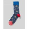 Socken mit Motiv-Stitching Modell 'Blue Bike'