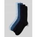 Socken mit Strukturmuster Modell 'Ribbed Just Blue' im 4er-Pack