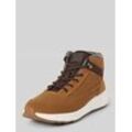 Ledersneaker mit Label-Patch Modell 'WARM NUBUCK'