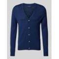 Slim Fit Cardigan aus Woll-Mix mit V-Ausschnitt