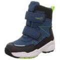 Winterstiefel SUPERFIT "CRYSTAL WMS: mittel" Gr. 32, blau (blau, schwarz) Kinder Schuhe Snowboots, Winterstiefel mit Schurwoll-Innensohle