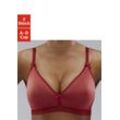 PETITE FLEUR Bralette-BH rot+weiß Gr. 70B. Mit Schleifen, Spitze. Ohne Bügel. Nachhaltig.