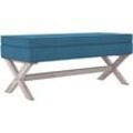 Hocker mit Stauraum Blau 110x45x49 cm Samt Vidaxl