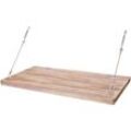 Wandtisch HHG 304, Wandklapptisch Wandregal Tisch mit Tafel, klappbar Massiv-Holz 100x50cm