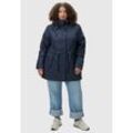 Wintermantel RAGWEAR "Monadis Rainy II Intl.", Damen, Gr. 4XL (48), blau (navy), Oberstoff: 100% Polyester, Futter: 100% Polyester, Wattierung: 100% Polyester, sportlich, figurbetont Po-bedeckend, hoch geschlossener Ausschnitt, Langarm mit Knopf,verstellbar Rippstrickbündchen, Mäntel, sportlicher, wasserdichter Parka für den Winter