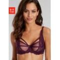 Bügel-BH JETTE, Damen, Gr. 80, Cup B, lila (aubergine), Microtouch, Obermaterial: 88% Polyamid, 12% Elasthan, sexy, BHs, mit aufregendem Bänder-Design, sexy Dessous, Reizwäsche