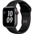 Apple Watch Series 6 (2020) GPS + Cellular 44 mm - Aluminium Space Grau - Nike Sportarmband Schwarz