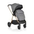 Cangaroo Kinderwagen 2 in 1 Hydra Babywanne Sportsitz Fußabdeckung Moskitonetz grau