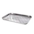 Universeller Edelstahl-Grillschale 34 x 24 cm für Holzkohle-, Gas- und Elektrogrills: ALL'GRILL