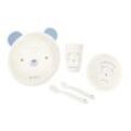 Kikkaboo Kindergeschirr Set Bear with me 5-teilig, Tiermotiv, Schale, Besteck blau