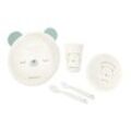 Kikkaboo Kindergeschirr Set Bear with me 5-teilig, Tiermotiv, Schale, Besteck grün