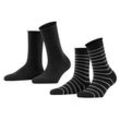 FALKE Happy Stripe 2-Pack SO Damen Socken