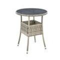 Juskys Polyrattan Gartentisch Yoro rund - wetterfest Outdoor Beistelltisch Ø 60 cm - Grau