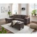 HOME DELUXE Sofa ROM mit Hocker - versch. Farben - Braun