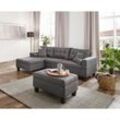 HOME DELUXE Sofa ROM mit Hocker - versch. Farben - Grau