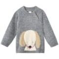 Baby Strickpullover mit Hunde-Motiv