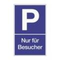 Parkplatzbeschilderung Parken für Besucher L250xB400 mm Kunststoff blau/weiß