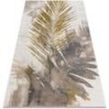 Bliss Z216AZ137 Teppich creme / gold – Palmenblätter, modern, strukturell beige 80x150 cm