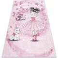 Bambino 2185 Waschteppich Ballerina, Kätzchen für Kinder Anti-Rutsch - rosa pink 140x190 cm