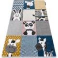 Kinderteppich petit zoo tiere sahne / grau beige 120x170 cm