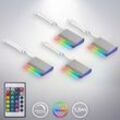 B.K.Licht 4 LED Clips RGB Glasboden-Beleuchtung Glaskantenlichter Leuchten Vitrine Schrank