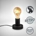 Retro Tischlampe Vintage Tischleuchte Dekolicht Wohnraum Flur Edison E27 schwarz - B.k.licht