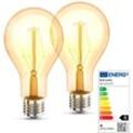 2x led Leuchtmittel Filament Vintage Industrie Lampe E27 Retro Glühbirne ST64 4W - B.k.licht