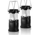 Qiedie - Faltbare LED-Campinglampe, 2 Stück, tragbare Campinglaterne, wasserdicht, IPX5-Taschenlampe für Außenbeleuchtung, Camping, Wandern, Garten,