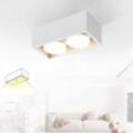 Gbly - Aufbauspot led Deckenspots - Aufbaustrahler Weiß Deckenstrahler mit 2 Flammig GX53 Schwenkbar Modern Eckig Spots Aufputz Deckenleuchte 2x5W