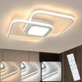 Led Deckenleuchte Deckenlampe Dimmbar - Modern 48W Weiß Schlafzimmerlampe mit Fernbedienung Metall Design Wohnzimmerlampe für Schlafzimmer Wohnzimmer