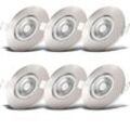 6x led Einbauspots dimmbar Badlampe IP44 Einbau-Leuchte 5W Spot Strahler flach - B.k.licht