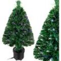 Casaria - Künstlicher Weihnachtsbaum 65 cm Farbwechsel 9 Lichteffekte mit Topf Weihnachten Mini Tannenbaum Christbaum Tischbaum Glasfaser Grün