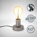 Retro Tischlampe Vintage Tischleuchte Wohnraum Flur Edison E27 matt-nickel - B.k.licht