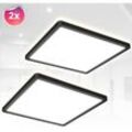 2x led Deckenlampe Panel indirekt ultraflach Deckenleuchte Wohnzimmer Flur schwarz