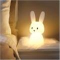 Memkey - Bebe Bunny Nachtlicht mit 7 Lichtwechseln . USB-Aufladung Timerfunktion Nachttischlampe für Kinderzimmer, Spielzeug, Geschenk,