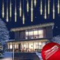 MONZANA® Lichterkette Meteorschauer 480 LED Außen Wasserdicht 10 Röhre je 50 cm Innen Weihnachten Eisregen Regenlichterkette Weihnachtsbeleuchtung