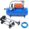 Train Luft Horn Kit Mit Kompressor Tank Durable Suv Car Truck 12V 150Psi 6L Air Compressor Trompete Hupe Trumpet Dc Neu Luftkompressor ReifenfüLler