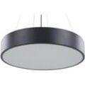 Led Hängelampe Schwarz Stahl u. Acryl ø 60 cm Rund Trommelform mit Langem Kabel Modern für Flur Küche Esstisch Wohnküche Hohe Decken Innenräume