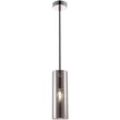 Hängelampe Metall Rauchglas E14 rund ø 8 cm h: max. 178 cm Chrom Modern Pendelleuchte