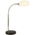 Schreibtischlampe Glas Metall E14 49 cm hoch Chrom Weiß Retro Tischlampe