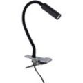 Schreibtischlampe Metall Flexarm 40 cm hoch zum Klemmen Schwarz Chrom G9 Tischlampe