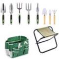 Gartenwerkzeug Set, Werkzeugbeutel Garten zum Pflanzen Tragbares Gartengeräte - Hocker + Tasche