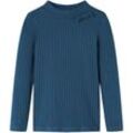 Kinder-Langarmshirt Rippstrick Marineblau 92