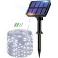 2er-Pack Solar-Lichterketten für den Außenbereich, Gesamtlänge 12 m, 100 LEDs, wasserdicht, hell, 8 Modi, weihnachtliche dekorative Lichter für den