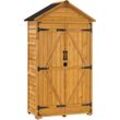 Gartenschrank Geräteschuppen Werkzeugschrank Outdoor-Schrank Gartenbox mit Satteldach aus Holz Natur 1000 - Mcombo