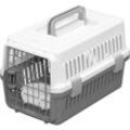 Kiste, Käfig, Transportbox für Hund, Katze, 2 Türen, L46 x T29 x H28.5 cm, ATC-460, Grau - Iris Ohyama