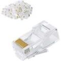 Cat6 Rj45-Enden, Cablecreation 100er-Pack Cat6-Stecker, Cat6/Cat5e Rj45-Stecker, Crimp-Stecker für Ethernet-Kabel, UTP-Netzwerkstecker für Massivdraht