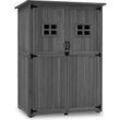 M MCombo Gartenschrank Gartenhaus Holz Outdoor Wetterfest , 0912EY(grau)