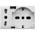 AVE - Bypass-Schuko-Steckdose, italienische Standardsteckdose, usb Typ a und c Domus S44 2P+E 10/16A 3M