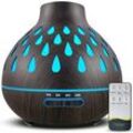 Jusch - Diffusor für ätherische Öle, 400 ml, 7 LED-Farben, 4 Timer-Einstellungen, automatische Abschaltung ohne Wasser, BPA-frei, für Zuhause,